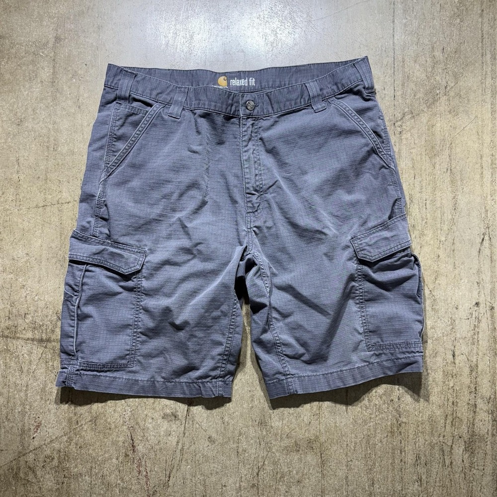 Carhartt Shorts Mens 40 Gray Canvas Cargo Relaxed Fit Workwear Outdoor Utility